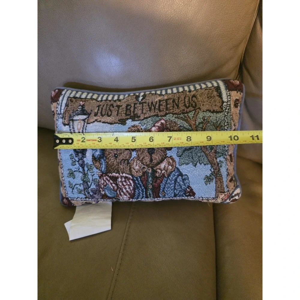 Boyds Bears & Friends Tapestry Throw Pillow Set Fishing Lake Cabin Decor USA